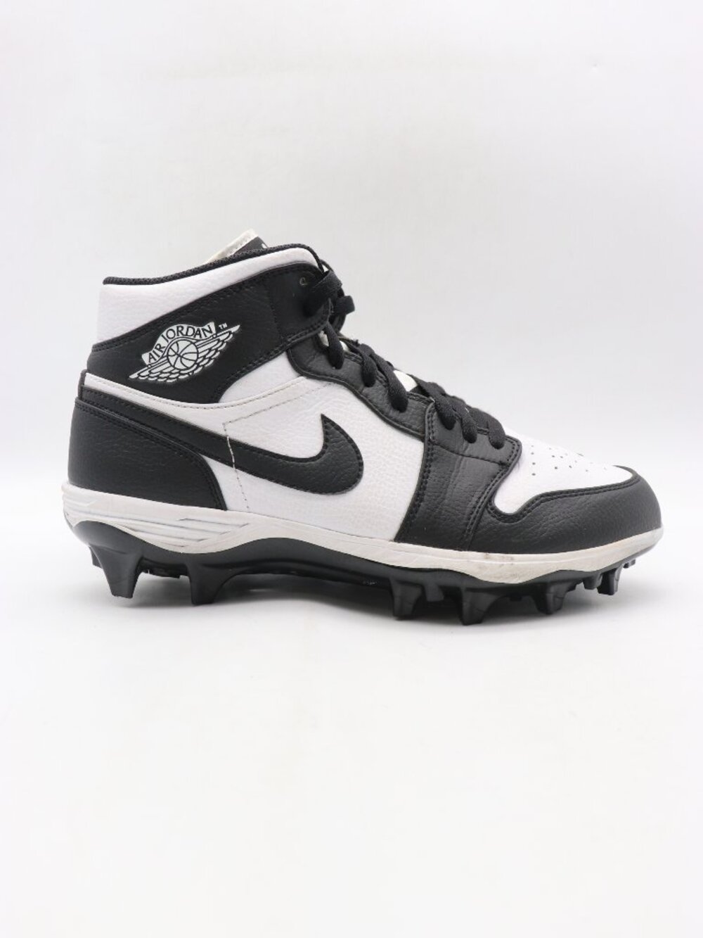 Nike Air Jordan 1 Mid TD Men's 8.5 Black White Panda Football Cleats FJ6805-100